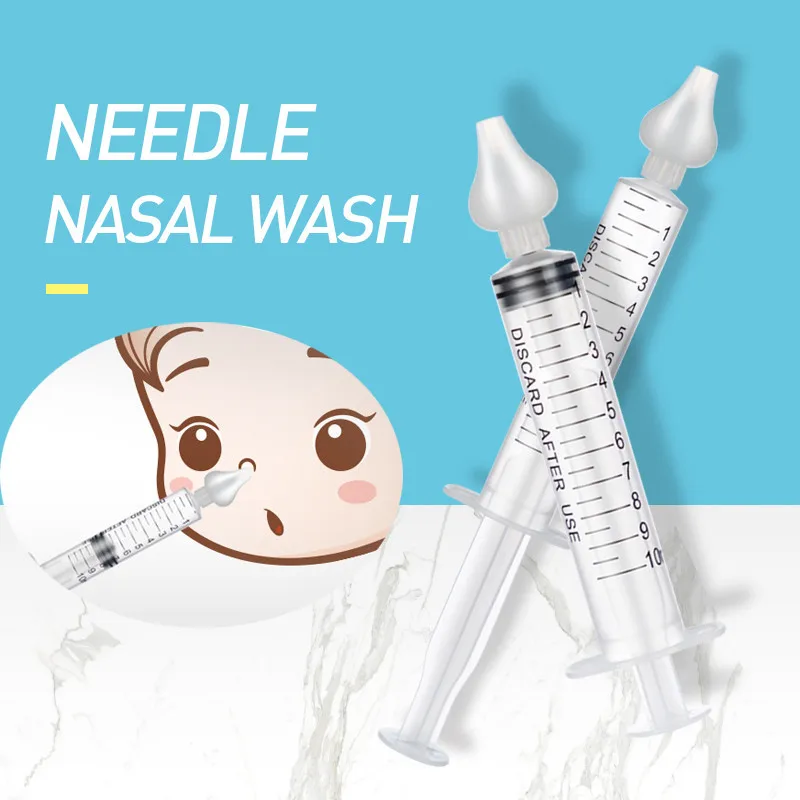 1/2/4Pcs Baby Nose Clean Needle Tube Infant Newborn Care Nasal Aspirator Cleaner 10ML Kid Toddler Silicone Rhinitis Nasal Washer nasal aspirator