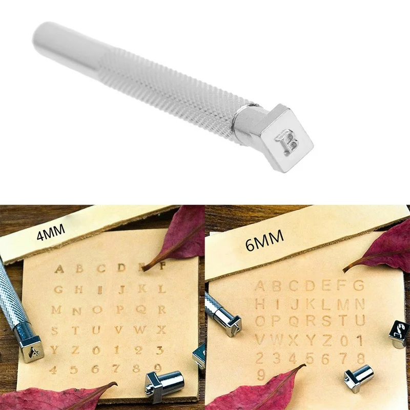Alphabet Leather Stamp Tool Kit Letter Number Punch Logo DIY Craft 4MM/6MM number letter stamp set custom logo stamp alphabet number stamp set leather letter punch leather craft stamps hot stamping applicator kit 36pcs