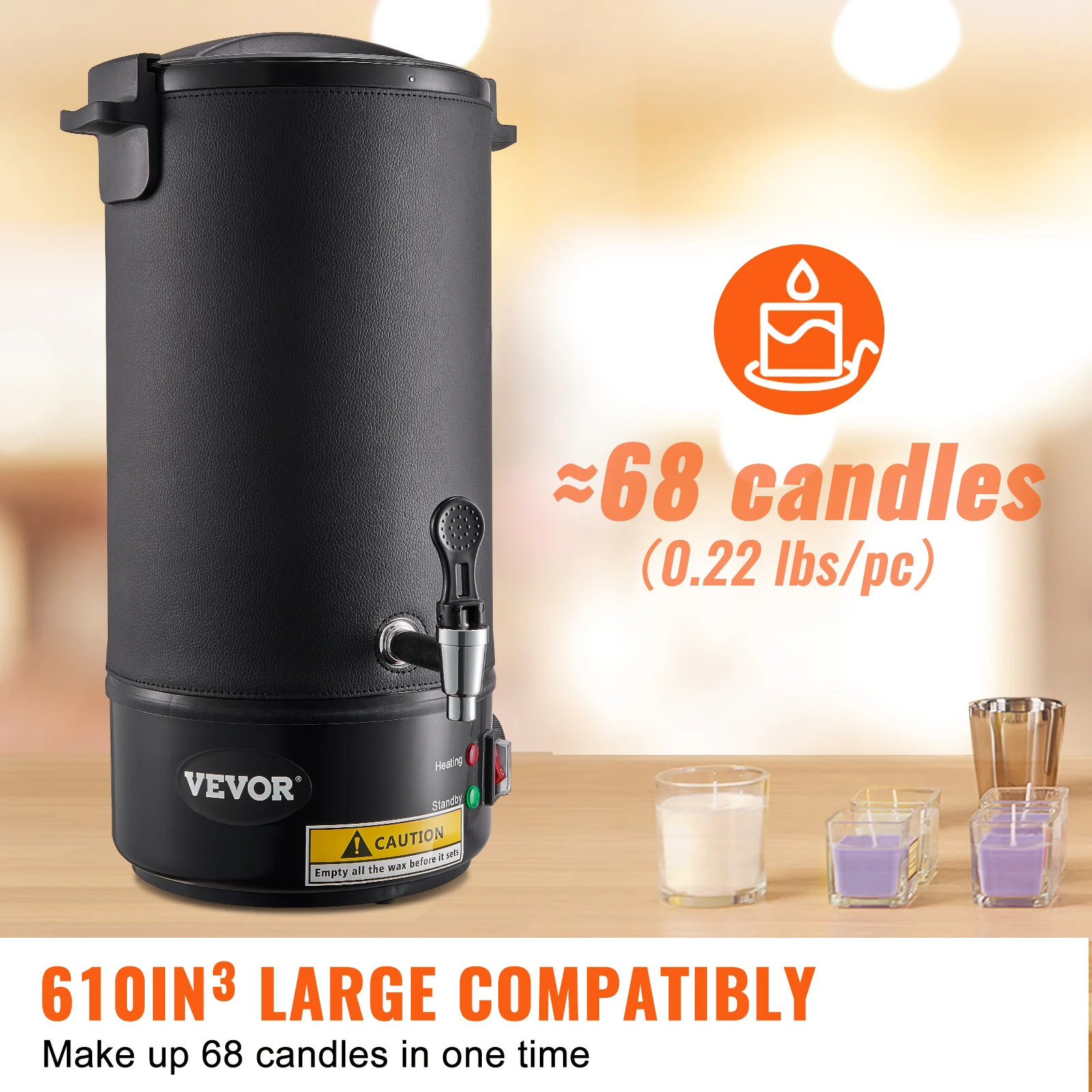 VEVOR 5/10L Wax Melter for Candle Making,Extra Large Electric Wax Melting Pot,w/Easy Pour Spout & 9level Temp Control,Easy Clean 3