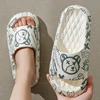 Fashion Summer Cartoon Bear Men Home Shoes Gent Non-slip Soft Indoor Slides Lithe Cosy Sandals Couple Slippers 05 3