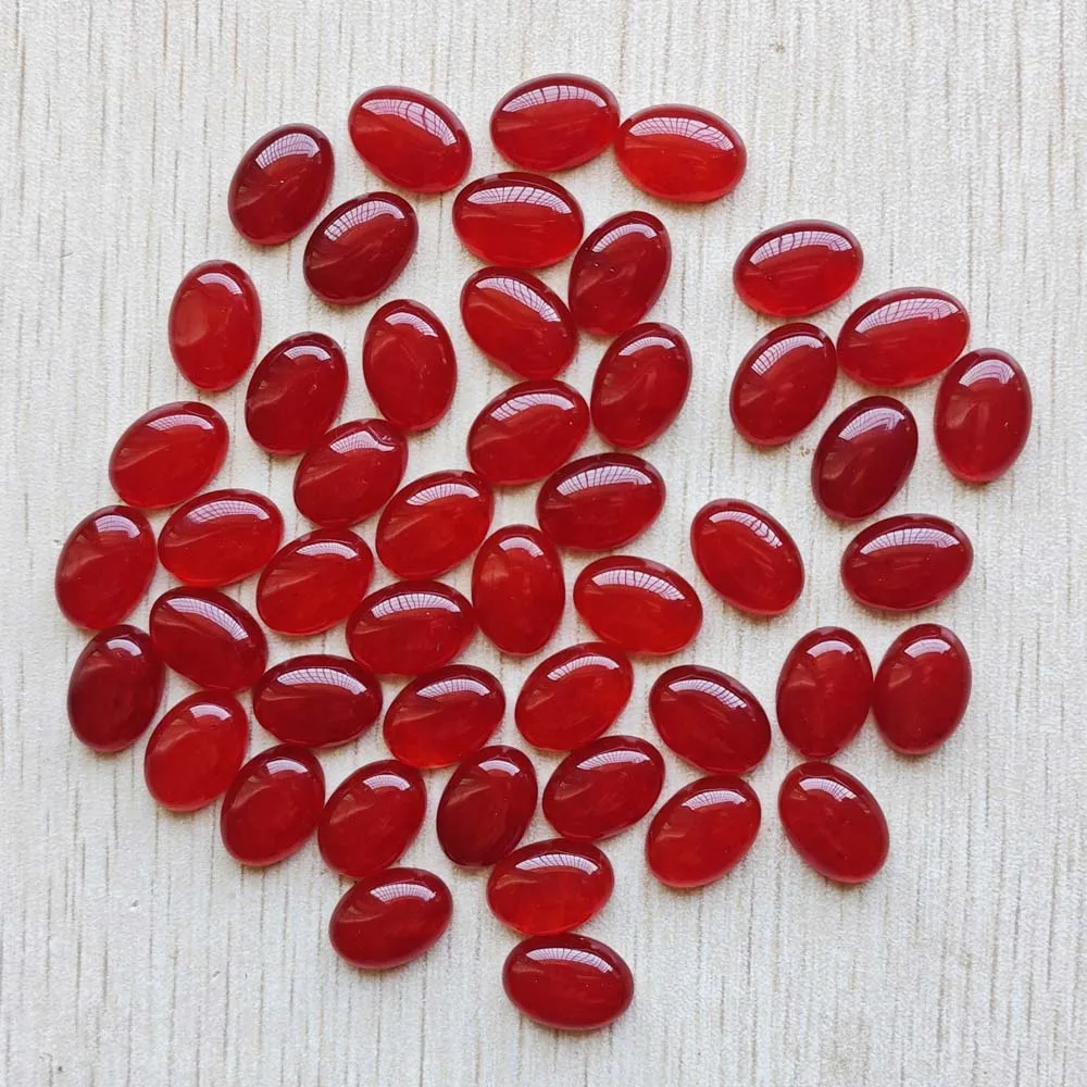 

Wholesale 50pcs/lot Fashion good quality red jade natural stone Oval CABOCHON beads 10x14mm for jewelry making free shipping