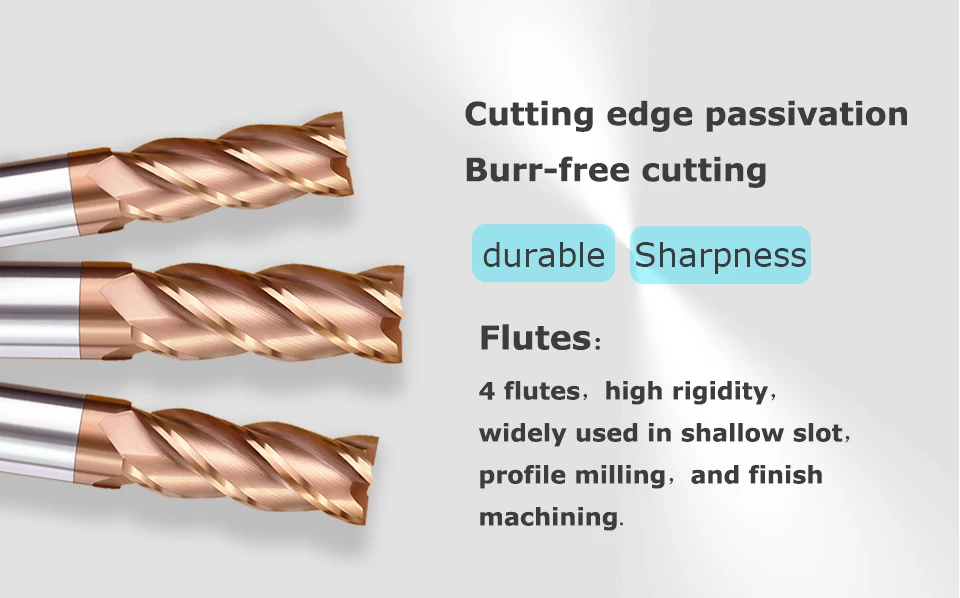 HRC55 Hartmetall-Schaftfräser, Wolfram-Maschinenschneidwerkzeug, 4 Flöten, Metallgesicht, quadratischer Bit, 3 mm, 4 mm, 6 mm, 8 mm, 10 mm, 12 mm, 14 mm, 16 – Detail 9