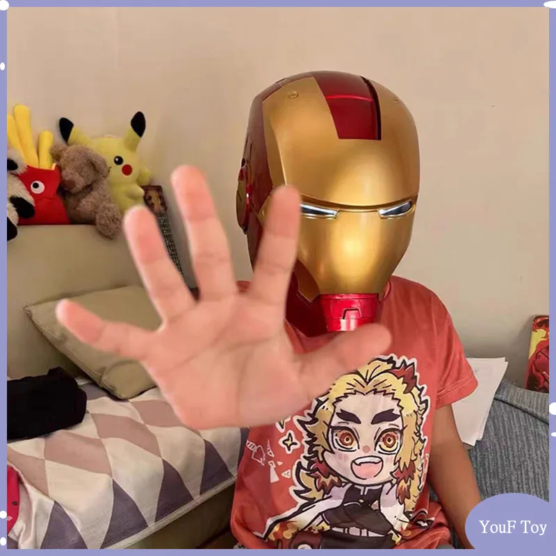 

Mk5 шлем Железный человек в масштабе 1:1, шлем для фотосъемки, шлем для косплея, перчатки Железный человек, для взрослых и детей, электрическая переносная игрушка на день рождения, рождественский подарок