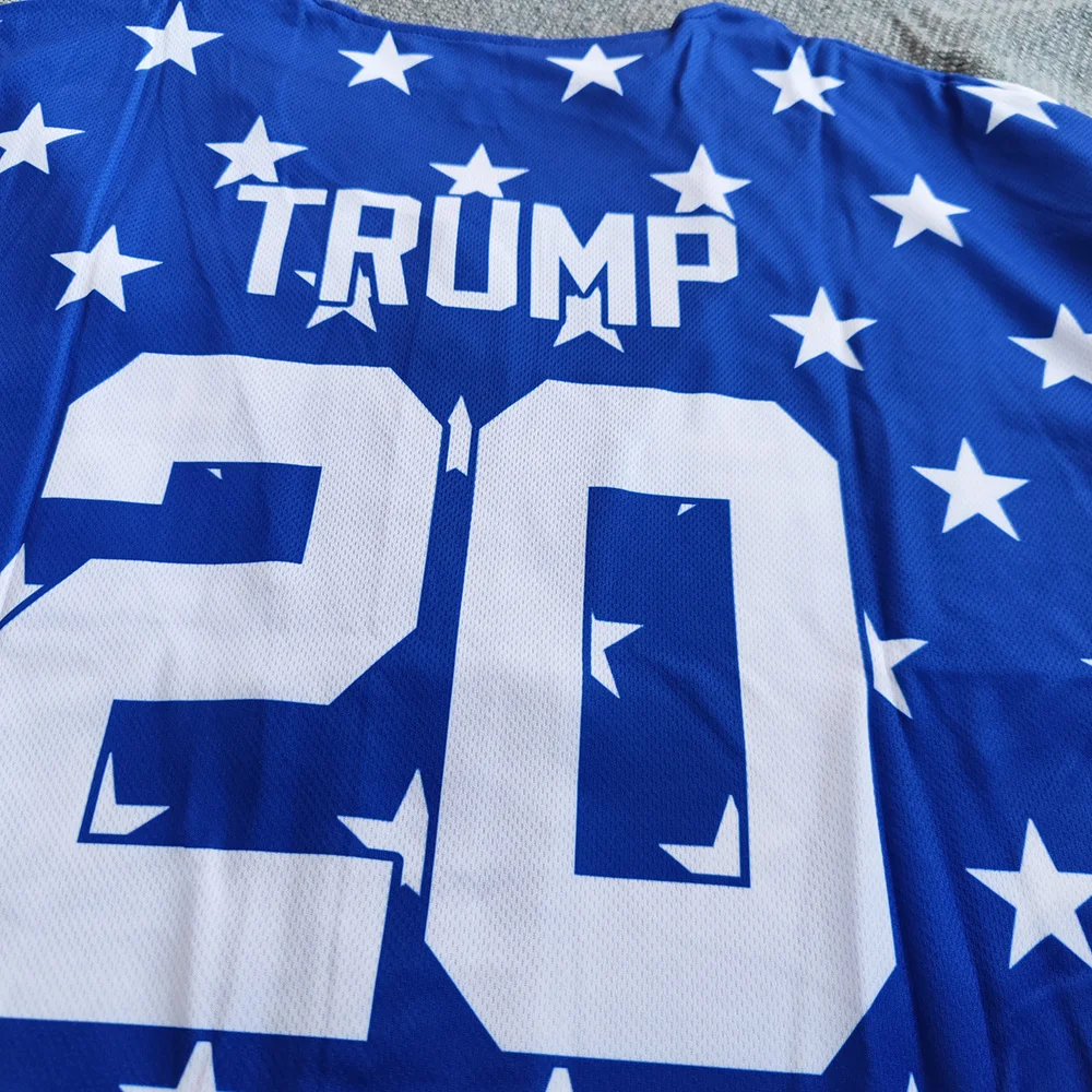 Trillest Donald Trump 45th USA President Printed Blue Baseball Jersey Commemorative Edition