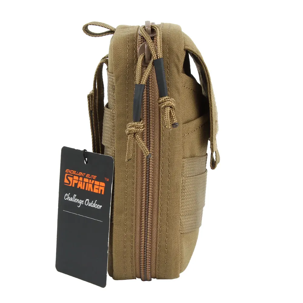 EXCELLENT ELITE SPANKER Tactical Army Green  EDC Bags Molle Multifunction Double Zipper Waist Bag Hunting Tool Small Pouch