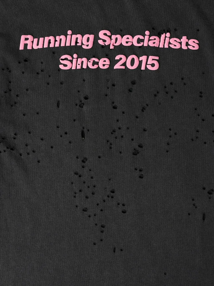 High Quali Satisify Motech round Ne Distred Cotton ort Sve T-irt Running Print Loose Fit Summer Breathable Yout...