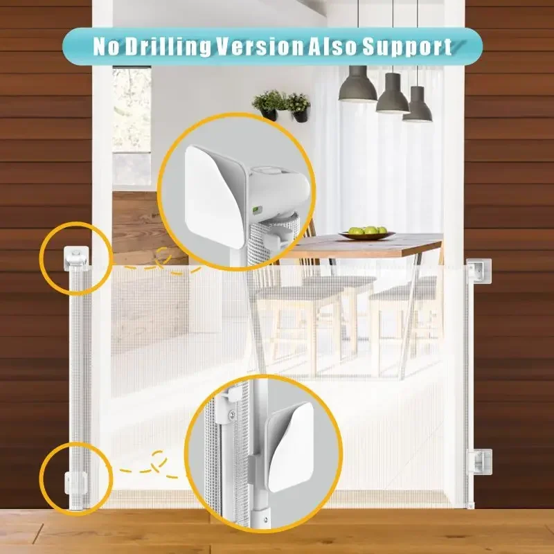 Retractable Safety Gate Baby Protection Guard for Home Stairway Indoor and Outdoor Usage