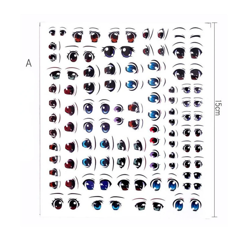 Eyes Water Stickers Homemade Ultra Light Clay Doll Flip Mold Diy Pottery Doll Face Decoration Anime Character Eye Stickers