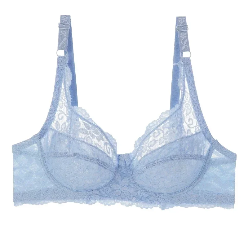 Women's Sexy Lace Thin Bra Plus Size 36-44B/C Cup Push Up Bras Breathable Comfortable Bralette French Deep V Female Underwear