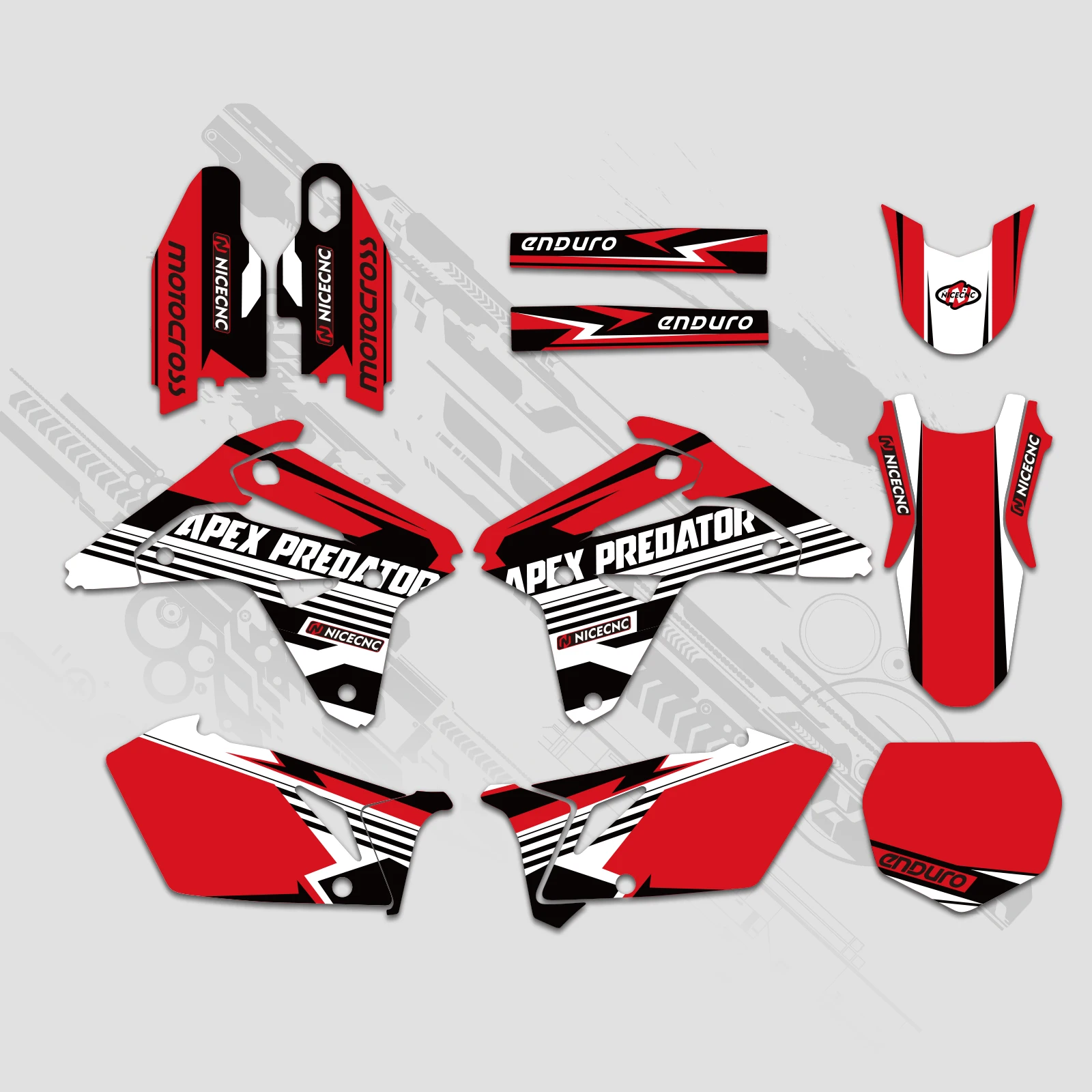 NICECNC Aufkleber-Set für Suzuki RMZ 450 RM-Z 450 2007, Motocross-Verkleidung, Grafiken, Hintergrund, Aufkleber, individuell anpassbar – Detail 5