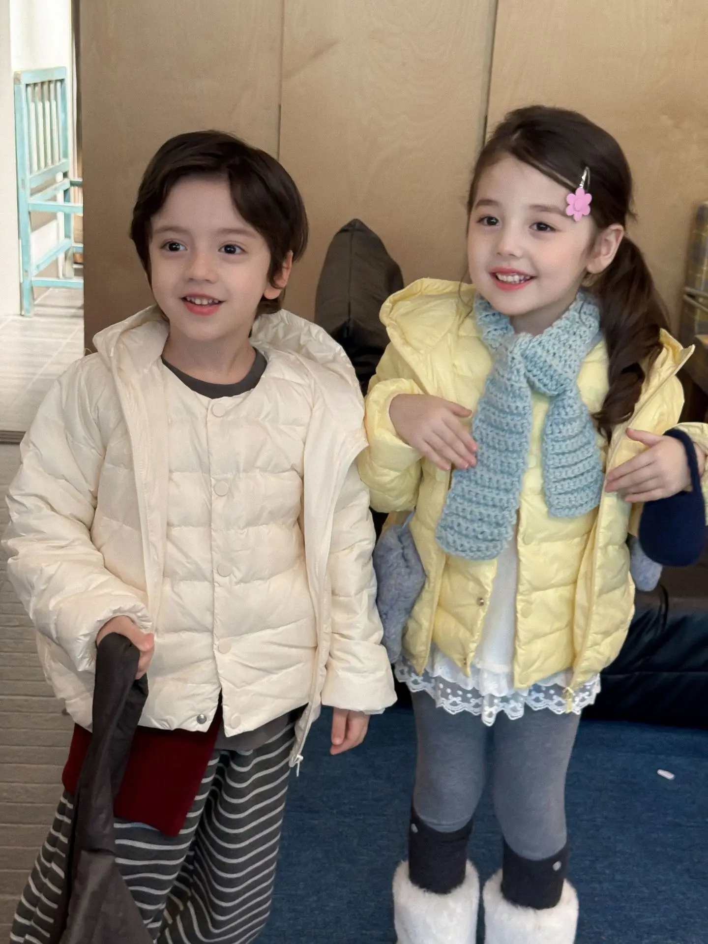 UNITIM 3-8세 여아용 다운 재킷 겨울 2025 솔리드 얇은 아동용 여아 다운..