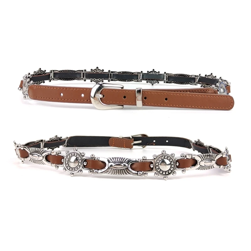 

Geometric Waistbelt Cool Distressed Buckle Belt for Shorts Punk Accessory Dropship