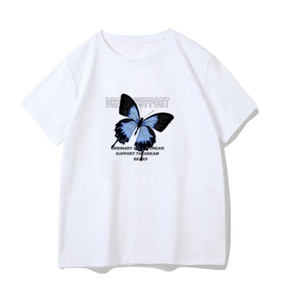 Full-shoulder cotton short-sleeved T-shirt women summer new spice girls high waist slim short crop clothes sweet and spicy