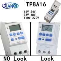 Timer switch din rail mount relay digital TP8A16 weekly clock programmable electronic microcomputer 220V48V 30A 12V AC ring bell 1