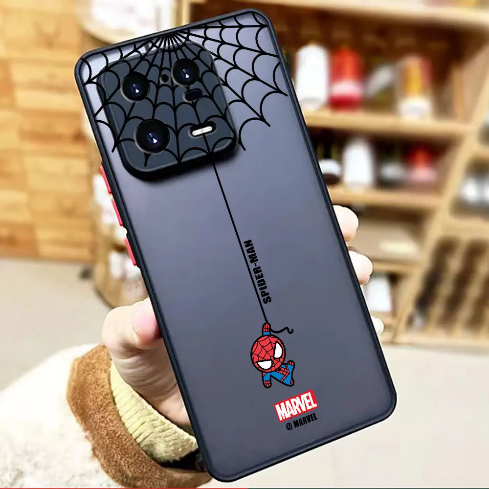 thumbnail image 1 of Funda mate para Xiaomi 13 12 12S 12T 11 11T 10 10T 10S 8 6X 5X PRO LITE 5G Funda Shell dibujos animados Marvel Spider-Man Spider Web, 1 of 5