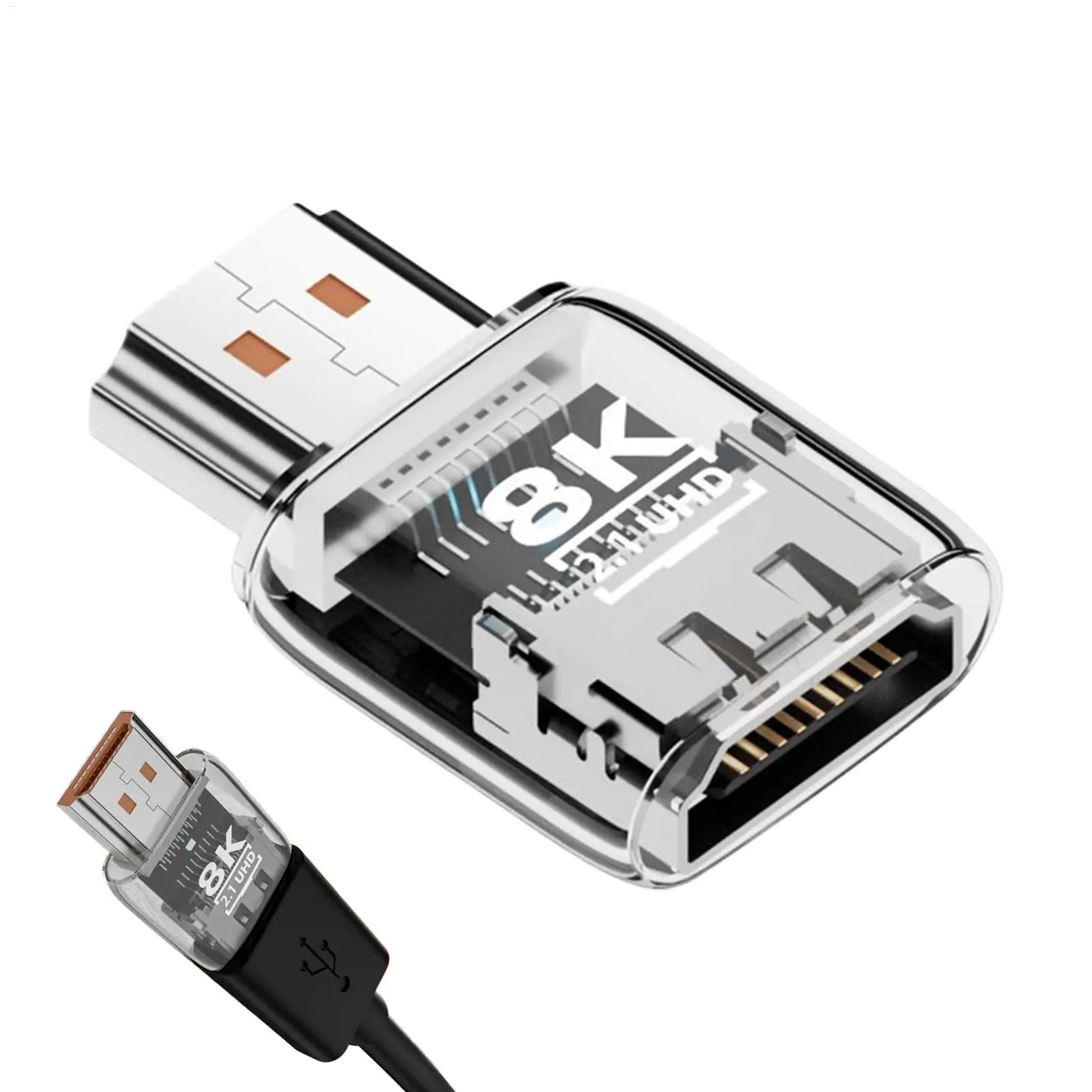 Video Adapter 8k 60Hz Bidirectional Connector Video Male to Female Converter for Audio Computer Laptop TV HDTV Projector Desktop