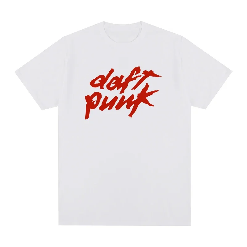 

2024 Summer Men Cotton T-Shirt Daft Punk Tops Tees Male Casual Clothing Unisex Women Fashion Solid Color Short Sleeve Streetwear