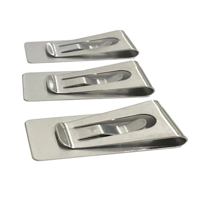 NEW Money Clip Mens Stainless Steel Silver Cash Holder Male Mini Purse Metal Bill Clamp Slim Pocket ID Credit Card Folder 2024 4