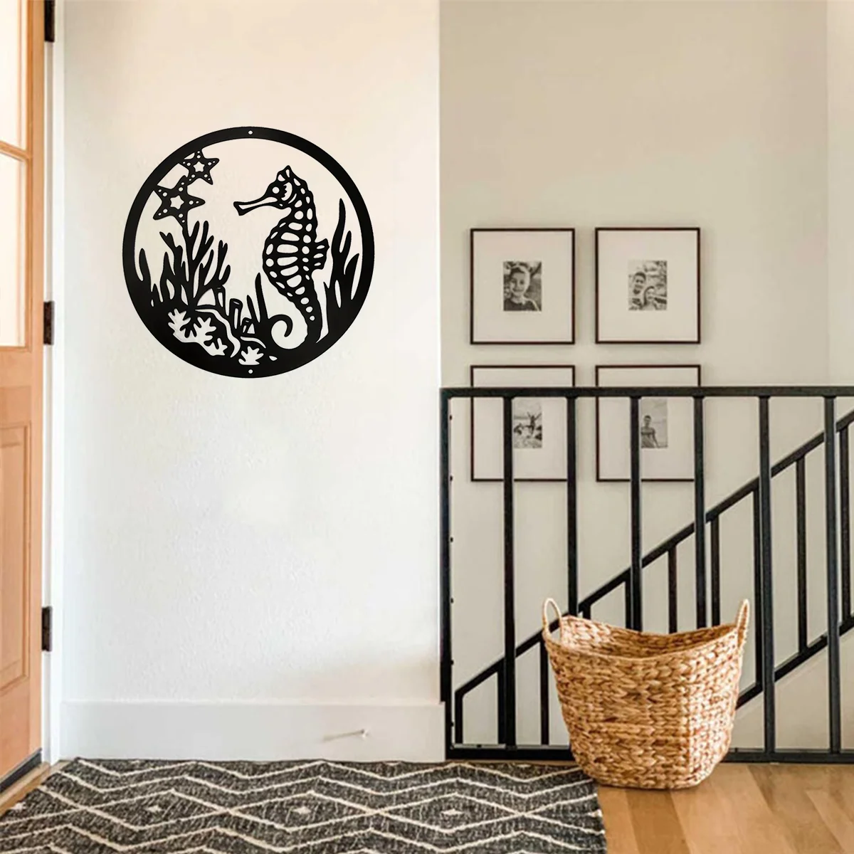 

CIFBUY Metal Art Seahorse Sea Life Wall Hanging Decorroom Decoration Great for Bathroom Kitchen or Patio Home Decoration wall de