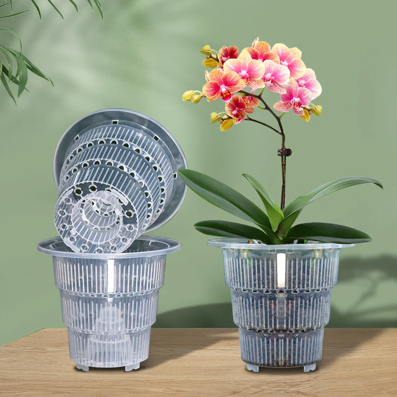 Vasi per orchidee trasparenti con colonna d'aria vasi trasparenti vaso da  fiori in plastica con fori d'aria in 10 cm