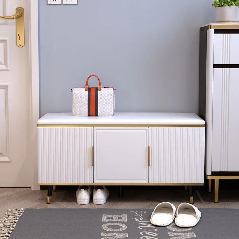 

Solid wood light luxury sit-down shoe cabinet storage, shoe rack storage cabinet, bench, narrow stool