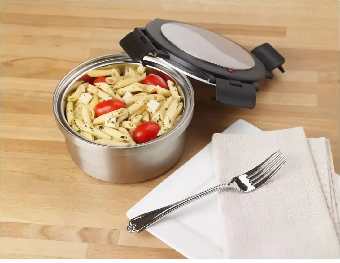 

28 Oz Round Insulated Food Container, Stainless Steel, Storage Containers, Kitchen Storage Container, Food Storage Containers