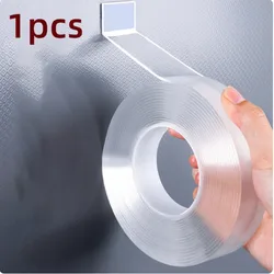 Ultra - Durable Double - Sided Transparent Nano Tape - Reusable, Waterproof, and Cleanable, Ideal for Kitchens and Bathrooms, 1mm Thick (Clear)