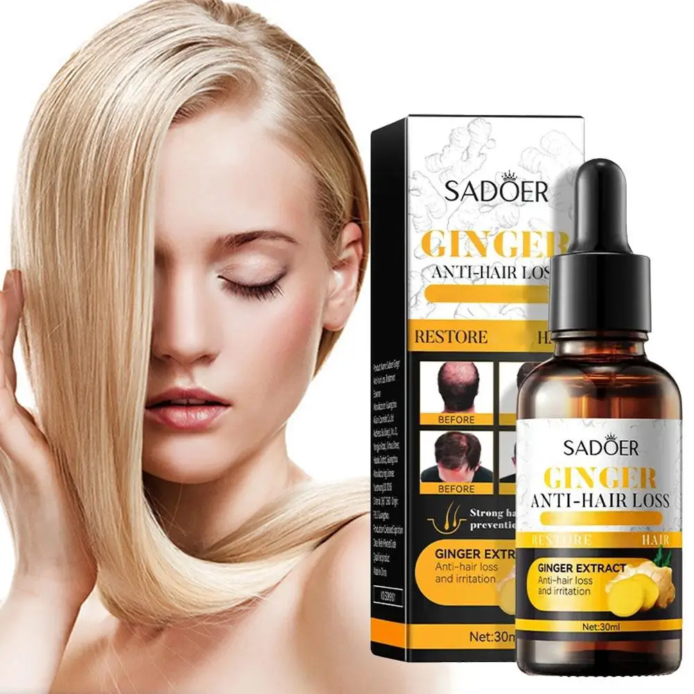 Hair Oil 30ml Black Sesame Hair Strengthening Oil Ginger Biotin Essential Oils Nourishing Treatment Split Ends Dry All Types