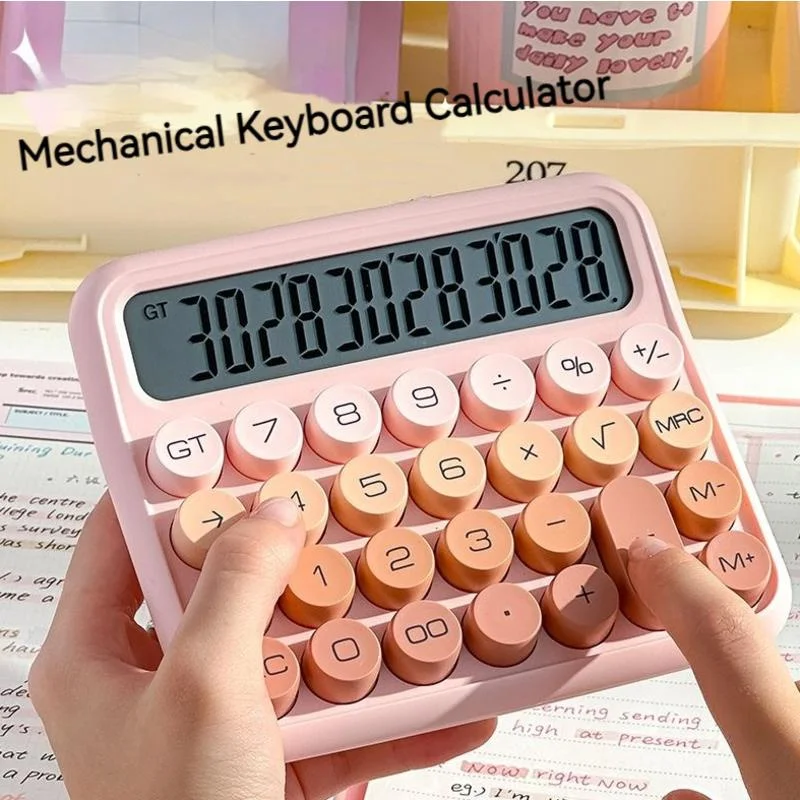 

Calculator Mechanical Keyboard Silent Candy Color Financial Accounting Mathematics Learning Calculator for Student School Office