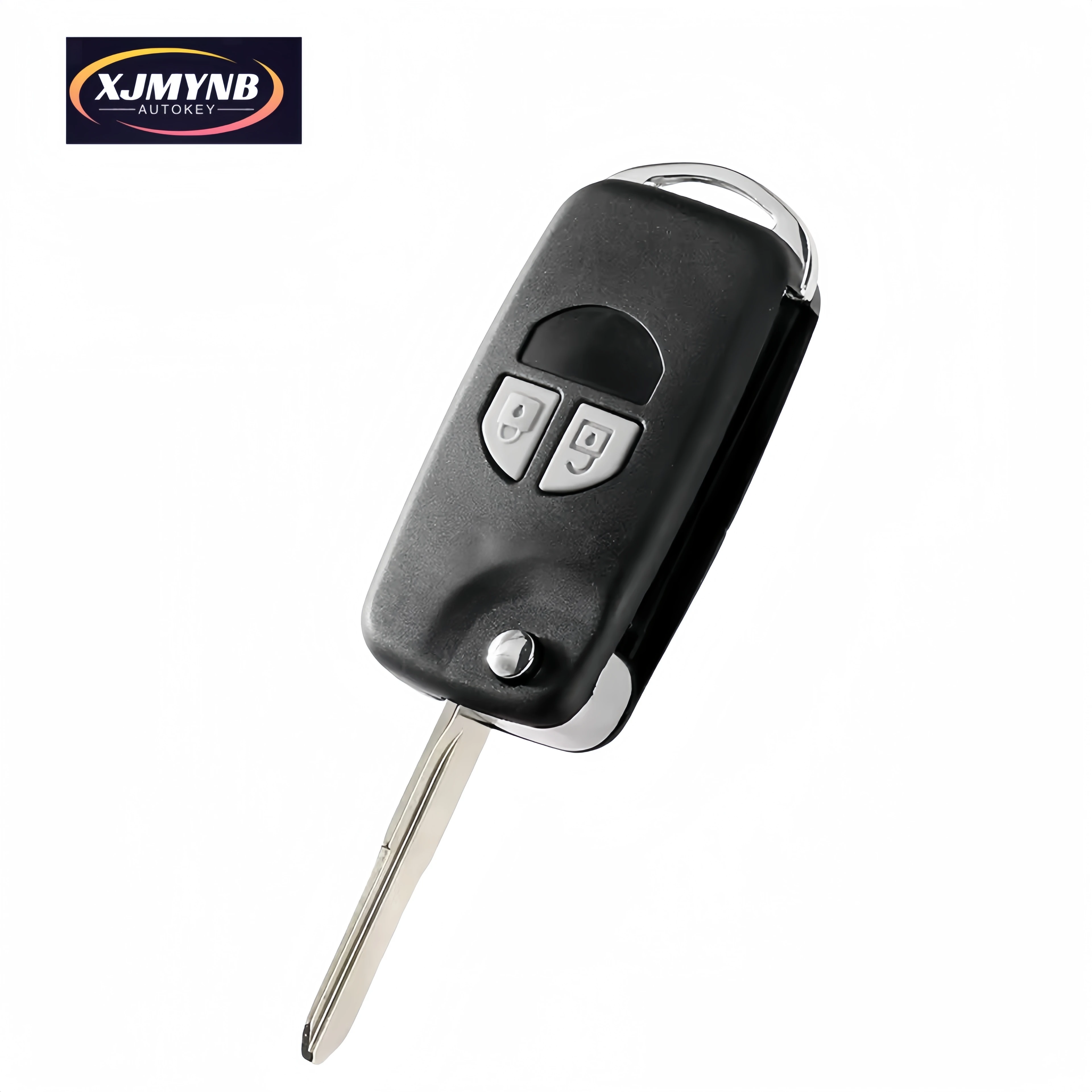 XJMYNB Modified Flip Folding Car Key Case Shell For Suzuki Swift Grage Vitara Alto 2 Buttons With Blade And Rubber Button Pad