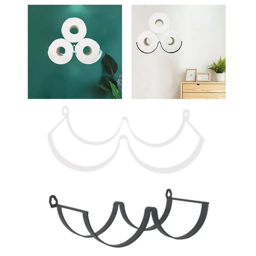 Toilet Paper Holder Paper Towel Dispenser Rack Wall Mount Organizer Iron Decor Tissue Holder Bathroom Storage Rolls Tissues