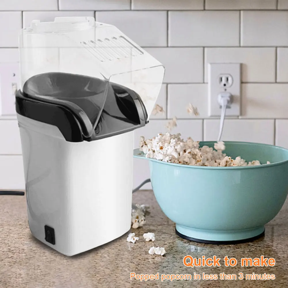 1200W Popcorn Machine Oil Free Hot Air Popcorn Popper Electric Hot Air Maker for Home Kids Movie Night