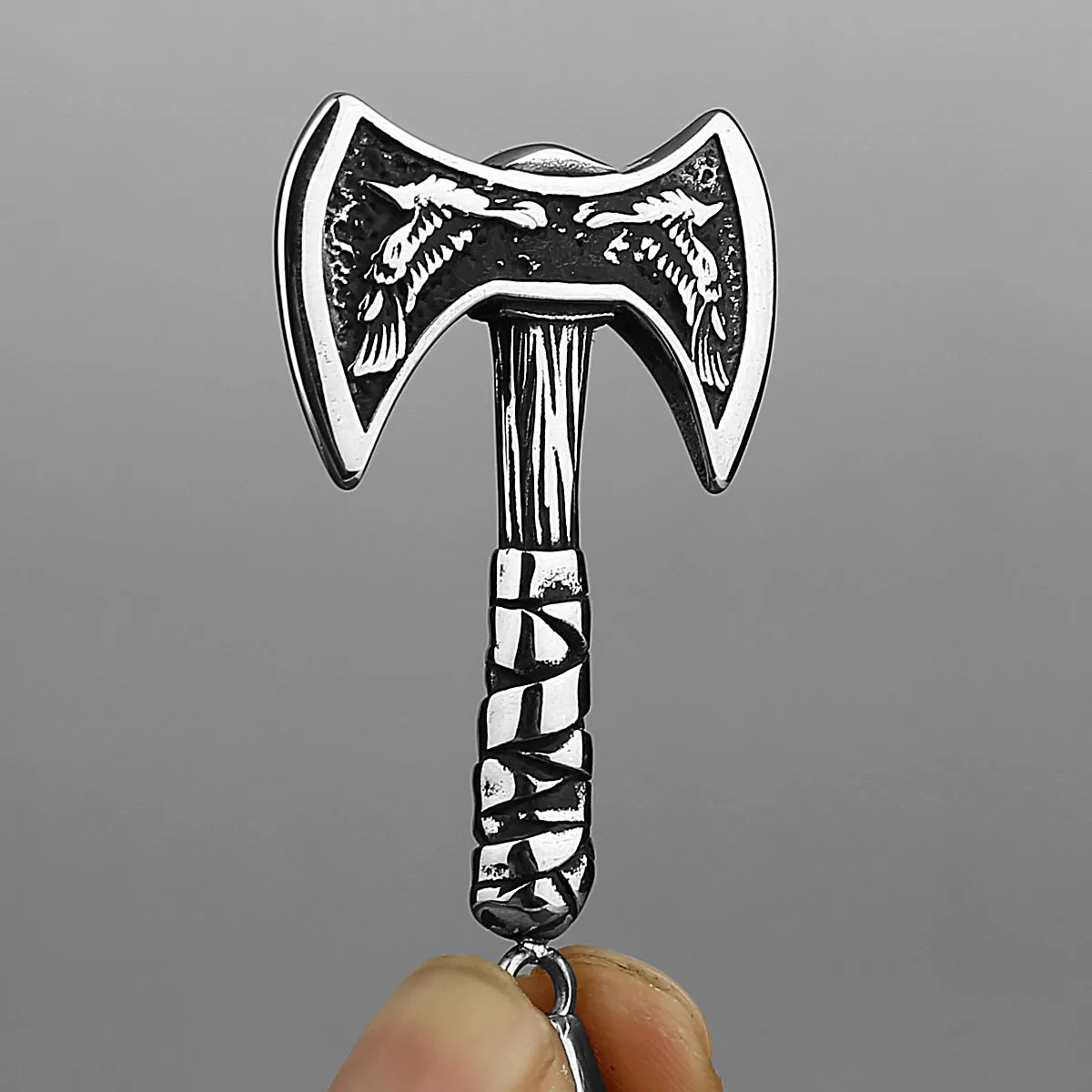 YQ 316L Edelstahl Viking Axt Anhänger Halskette Für Männer Schmuck Zubehör Dropshipping Artikel – Detail 2