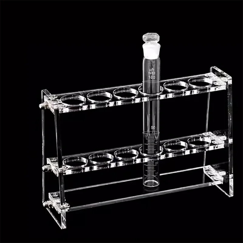 실험실 유기 유리 비색 튜브 랙, 유리 비색 튜브 6 개, 100ml