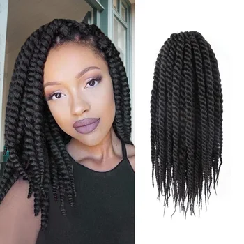 Ombre Jumbo Senegalese Twists Crochet Hair Pre looped 3 Packs 14/18 Inch Havana Twist Crochet Braid Synthetic Braiding Hair