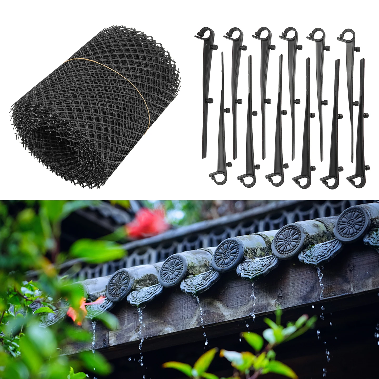

Protection Mat Mesh Gutter Guard Plant Fence Prevent Birds Leaves 15cm X 6m Anti-leaves Mesh For Guttering Eaves