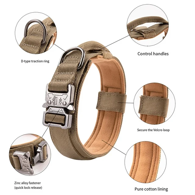 Durable Military Tactical Dog Collar Adjustable Pet Nylon Training Rottweiler Dog Collar For Medium Large Dogs German Shepard 5