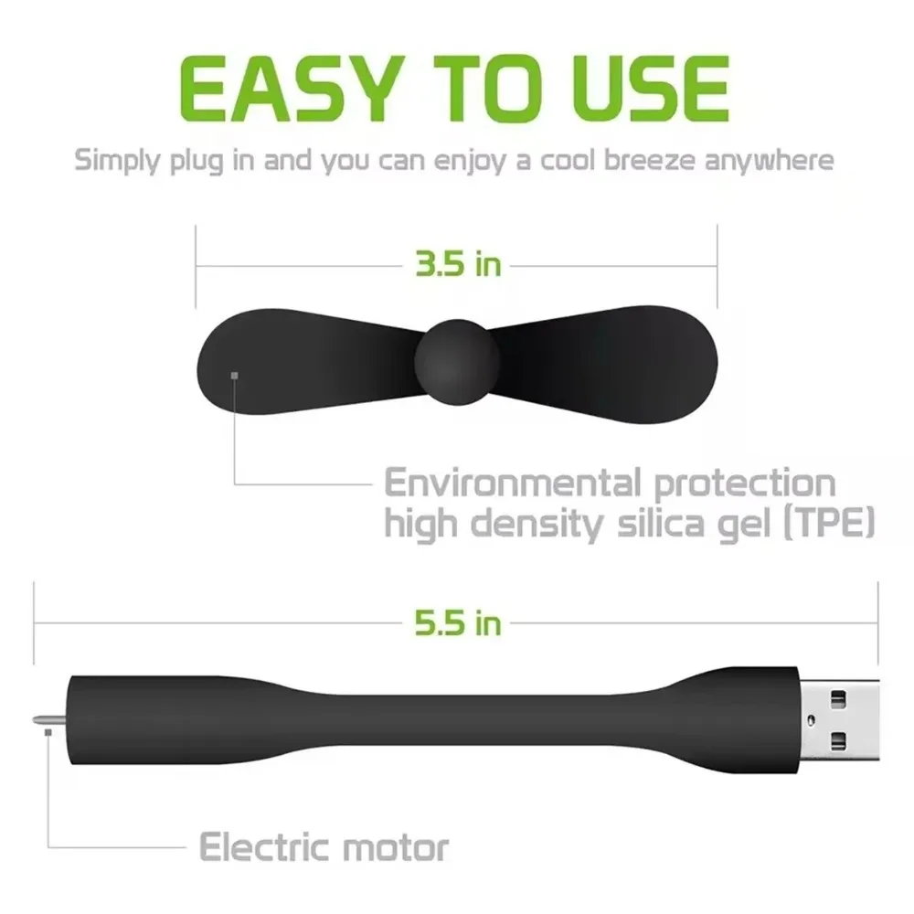 Compact Bendable USB Mini Fan with Flexible Design