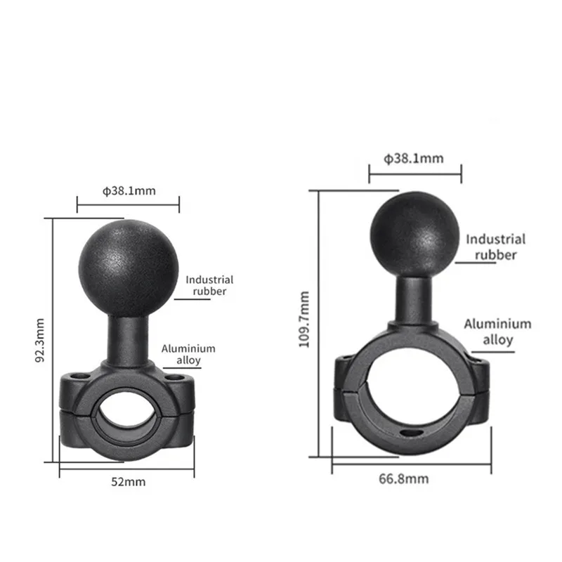 Medium-sized tubular guide Rail Base B size 1" or C size 1.5" ball Handlebar RAM mounts car rail base