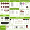 510PCS Rotary Tool Accessories Kit Abrasive Set Electric Drill Bit Kit Sanding Polishing Cutting Engraving Heads With Box 2