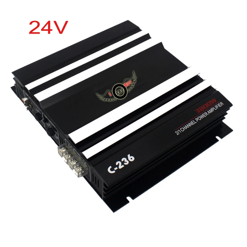 24V Dc Van Car Amplificatore 2 Canali Mosfet Veicolo Camion Potenza Stereo Push Sub Woofer Hifi Altoparlante Attivo Booster Spedizione Gratuita