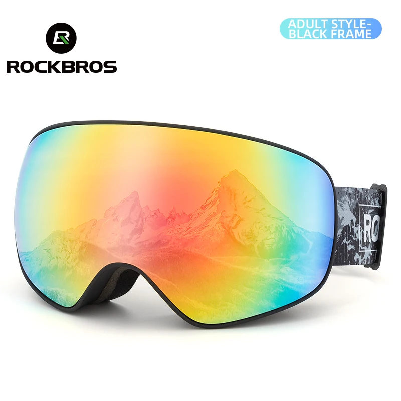 Lunettes De Ski Polarisées ROCKBROS - Double Lentille Anti-buée, Large Champ De Vision Pour Ski, Moto, Skate