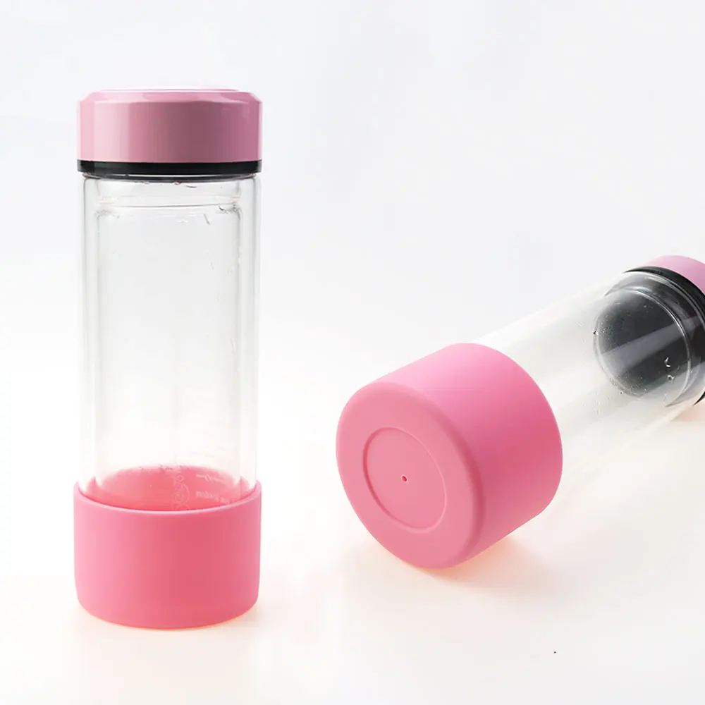 12oz Glass Water Bottle with Silicone Sleeve