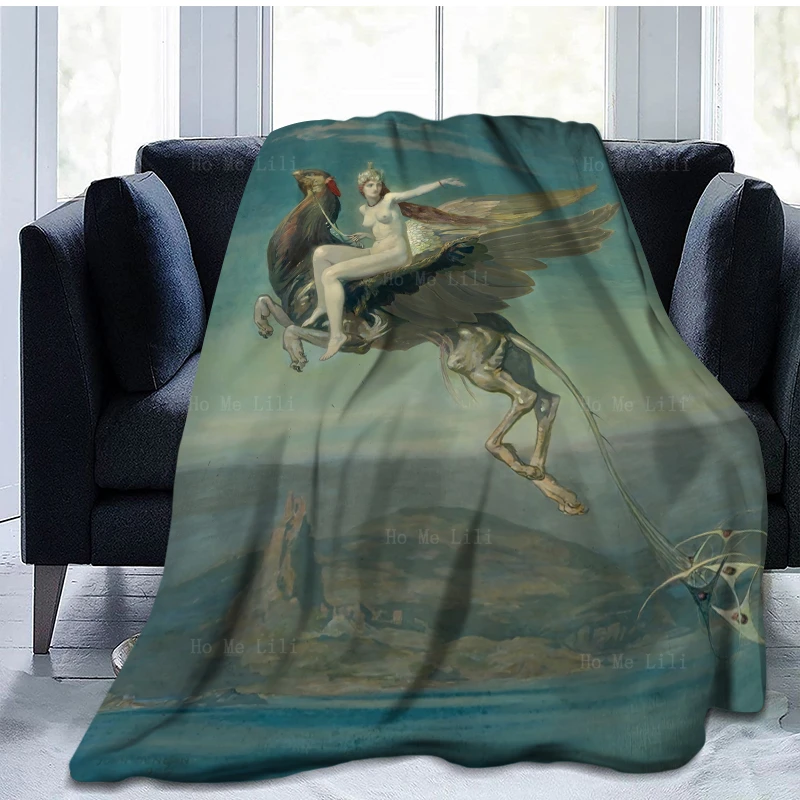 

The Unique Art Of A Sexy Girl Saying Goodbye While Sitting On A Flying Horse Flannel By Ho Me Lili Suitable For All Seasons