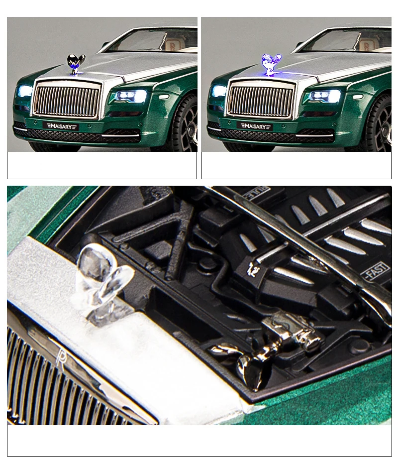 1:24 Rolls Royce Wraith Mansory Alloy Model Car Diecasts Light Toy