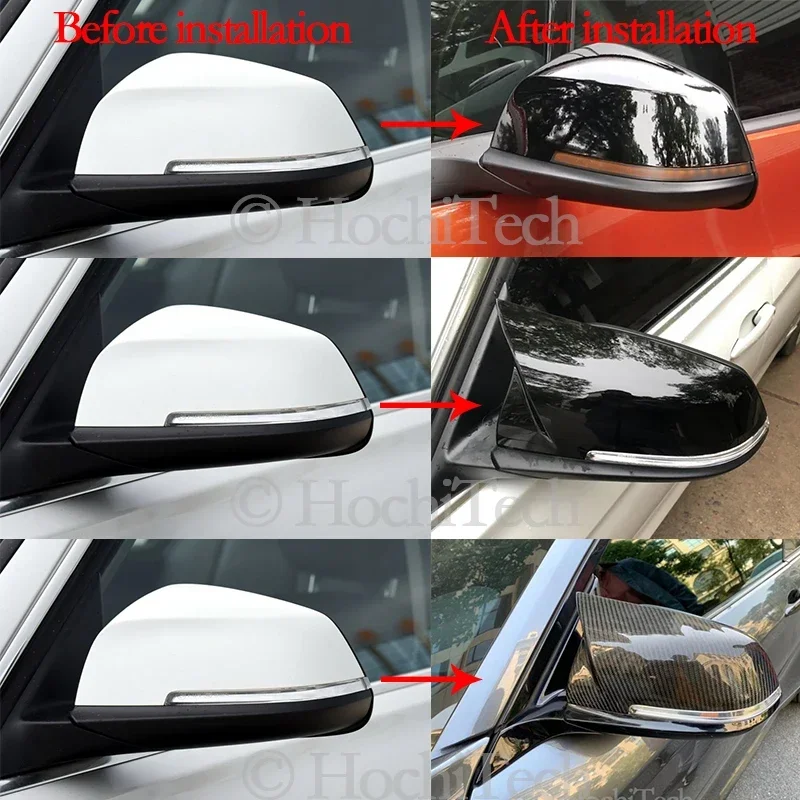 백미러 커버 사이드 윙 후면보기 미러 케이스 커버 광택 블랙 BMW 시리즈 1 2 3 4 F20 F21 F22 F30 F32 F36 X1 F87 M3