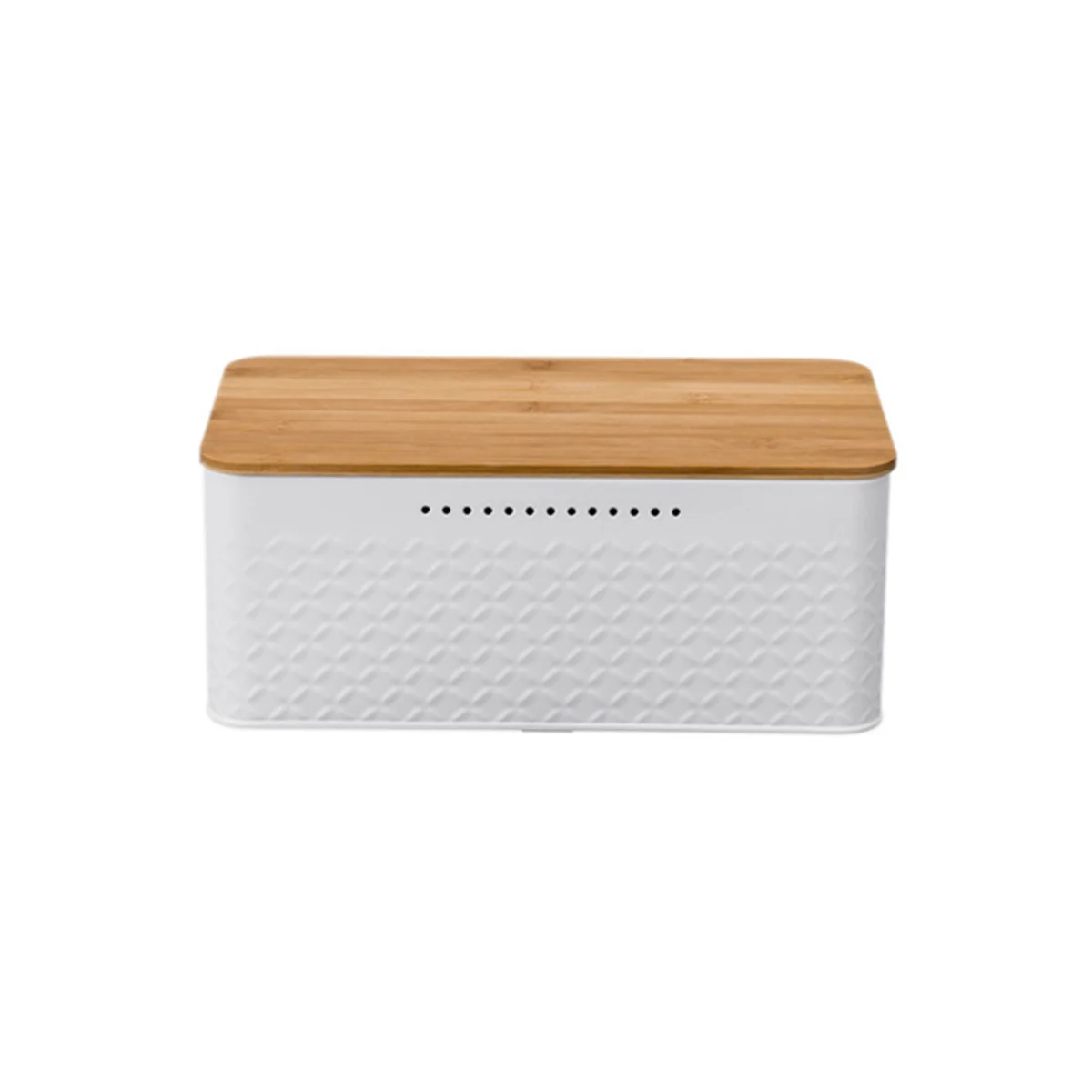 

Корзина для хлеба, инновационная коробка для хлеба с углеродным покрытием, со встроенными вентиляционными отверстиями, белая бамбуковая крышка