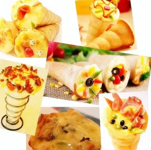 Stainless Steel Sweet Pizza Cone Maker Ice Cream Cone Making Edible Waffle Cup Maker Machine