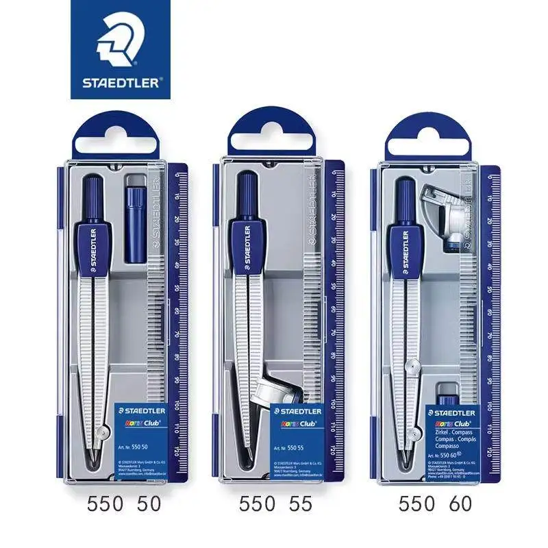 STAEDTLER 학생용 컴퍼스 550 - 연필에 맞게 조절 가능, 전문적인 도면 작업에 적합하며 중학생에게 이상적