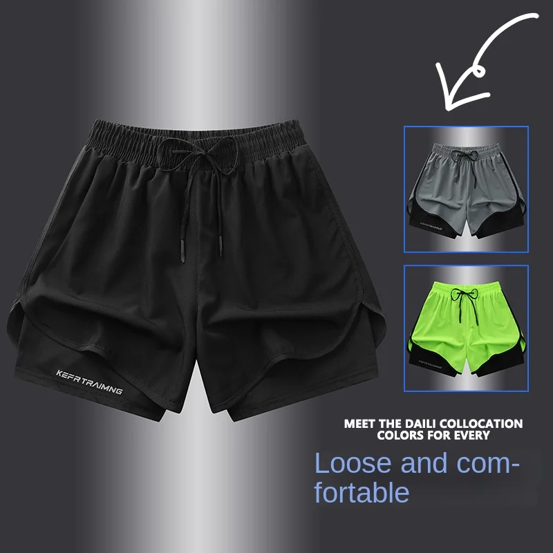 NASA GISS Sports Three Piece Pants Summer Anti glare Double layered Sports Shorts for Men and Women Couples